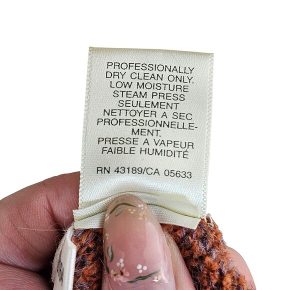 Susan Bristol Unique Orange Art To Wear Cardigan Button Closure Sz L - Picture 6 of 11